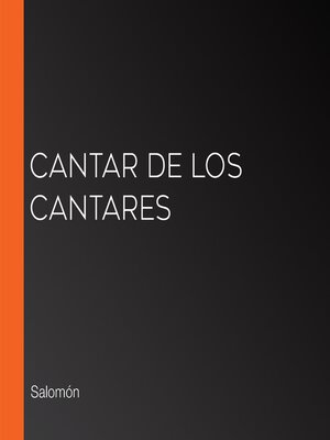 cover image of Cantar de los Cantares